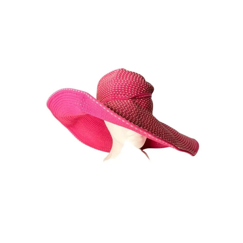SanHat Diego Co Pink Wide Brim Sun Hat Floppy Beach Hat Packable Vacation Resort